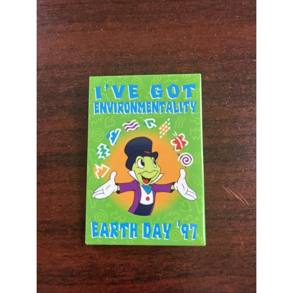 Disney Jiminy Cricket Earth Day 1997 Button Pin‎